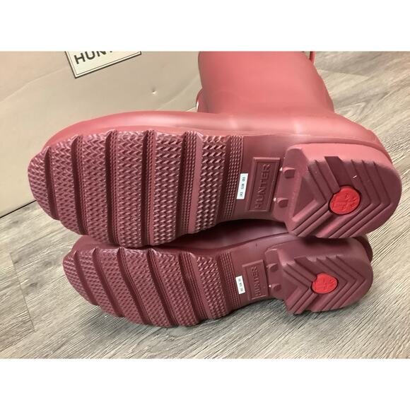 HUNTER Women's 5 Red Original Back Adjustable Matte Rain Boots Pull On LM1-10 - Picture 9 of 11